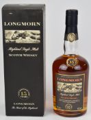 Longmorn Highland Single Malt Scotch Whisky 15 years oak cask matured, 70cl, 45% vol, in original