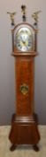 Walnut cased grandmother clock with figural decoration, moonphase, date and J M Verbrugge, Amsterdam