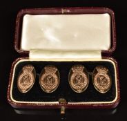 Earl Mountbatten of Burma interest pair of 9ct gold cufflinks with Mountbatten of Burma crest