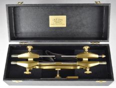 Clock / watch making / repairing large brass depthing tool in case, length 29cm