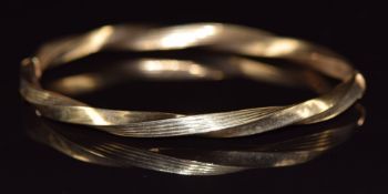 A 9ct gold rope twist bangle, 6.2g