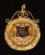 A 1930's 9ct gold fob/ medallion awarded to A.M. Corr for the Oakleigh Championship under 16 100