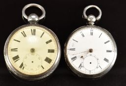 Two hallmarked silver open faced pocket watches G Passigal of Oxford Street London and one other