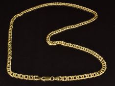 A 9ct gold necklace made up of interlocking links, length 55cm, 16.9g