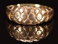 A c1910 9ct rose gold keeper ring, 2.0g, size N