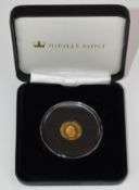 2014 Queen Elizabeth II miniature 9ct gold coin commemorating the 88th birthday of Queen Elizabeth