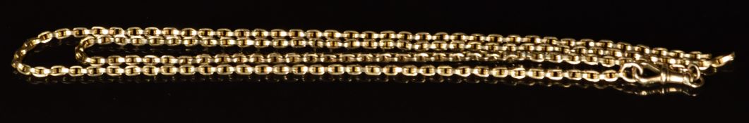 Victorian 9ct gold necklace or guard chain, length 79cm, 21.5g