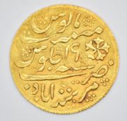 Indian gold one mohur coin (Shah Amam II, British Bengal Presidency) 1765-1947, 7.3g