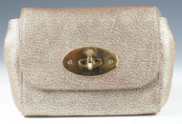 Mulberry Mini Lily handbag in metallic leather with gilt metal hardware, chain and leather strap,
