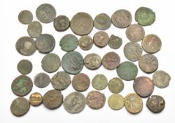 Forty Roman copper / bronze coins including Aurelian, Philip II, Gallienus etc, largest 25mm