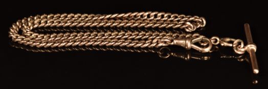 A 9ct rose gold Albert watch chain, length 41cm, 29.2g