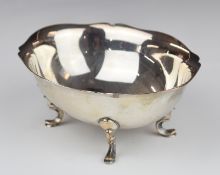 Dutch silver oval bon bon dish, raised on four feet, marked to base Gero Sterling 925, length