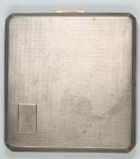 Art Deco style hallmarked silver cigarette case with engine turned decoration and gilt interior,