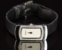 Tiffany & Co 18ct white gold ladies wristwatch with silver hands, white dial, round cut diamonds