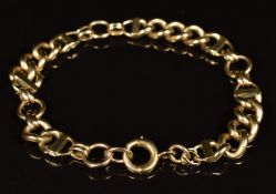 A 9ct gold bracelet made up of mariner and curb links, with original receipt, 15.4g