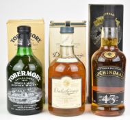 Three bottles of whisky comprising Dalwhinnie Single Highland Malt Scotch Whisky 15 years old, 70cl,
