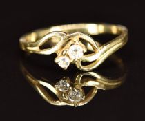 A 14k gold ring set with paste, 1g, size H