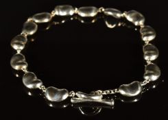 Tiffany & Co silver bracelet made up of kidney bean shaped links