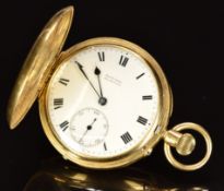George Edward (Diamond Merchants) of Glasgow 18ct gold keyless winding full hunter pocket watch with