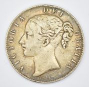 Queen Victoria 1844 crown, young head, wreath / shield reverse, star stops on edge, F-VF