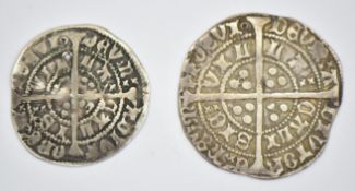 Henry VI (1422-61) first reign hammered silver groat together with a half groat, both annulet issues