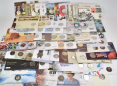 Eighty five coin/stamp covers, various subjects including sporting, military, transport, TV etc,