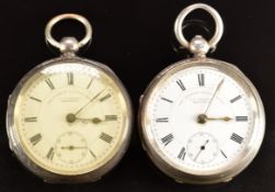 Two J G Graves of Sheffield The 'Express' English Lever hallmarked silver open faced pocket watches,