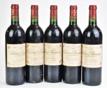 Five bottles of Chateau Branaire (Duluc - Ducru) Saint Julien 1997, 750ml, 13% vol