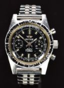 Royce Chronodiver gentleman's chronograph wristwatch with luminous hands and hour markers, black