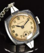 Rolex ladies wristwatch with with inset subsidiary seconds dial, blued hands, Arabic numerals,