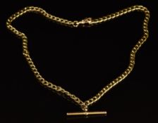 A 9ct gold double Albert watch chain, length 25cm, 11.1g