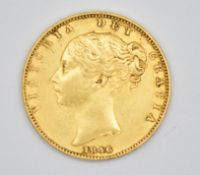 1846 Queen Victoria gold full sovereign, young head, shield reverse