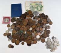 A collection of UK coinage George II onwards, with approximately 120g of mixed silver, small