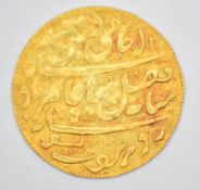 Indian gold one mohur coin (Shah Amam II, British Bengal Presidency) 1765-1947, 7.3g