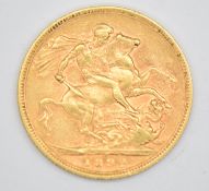 1892 Queen Victoria gold full sovereign, Jubilee head