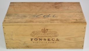 Six bottles of Fonseca 1992 vintage port, in original wooden case