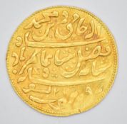 Indian gold one mohur coin (Shah Amam II, British Bengal Presidency) 1765-1947, 7.3g