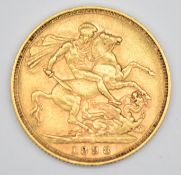 1898 Queen Victoria gold full sovereign, veiled head
