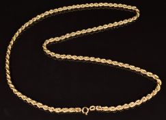 A 9ct rope twist necklace, length 61cm, 9.1g