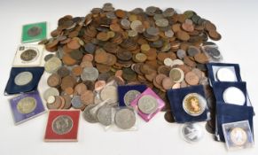 A collection of UK coinage, William III onwards, together with modern crowns etc