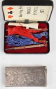 George V hallmarked silver curved card case, Birmingham 1916, maker Robert Chandler, length 8.5cm,