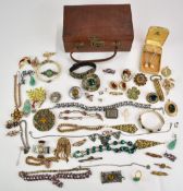 A collection of vintage brooches including Miracle, Exquisite, Hollywood and Victorian/ Edwardian