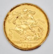 1896 Queen Victoria gold full sovereign, veiled head