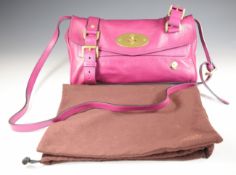 Mulberry handbag / shoulder bag in purple soft buffalo leather with brass hardware, leather strap,