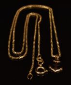 A 9ct gold necklace / chain with 9ct gold anchor charm/ pendant, 8.1g