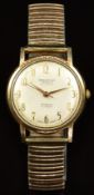 Bravingtons Wetrista 9ct gold gentleman's automatic wristwatch with gold hands and Arabic