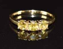 A 9ct gold ring set with quartz, 1.8g, size M/N