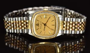 Baume & Mercier ladies wristwatch ref. 5821.018 with date aperture, gold hands, baton hour markers