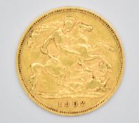 1902 Edward VII gold half sovereign
