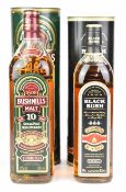 Two bottles of Bushmills whiskey comprising aged 10 years Single Malt Irish Whiskey, 1ltr, 43% vol